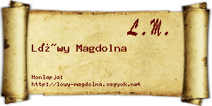 Lőwy Magdolna névjegykártya